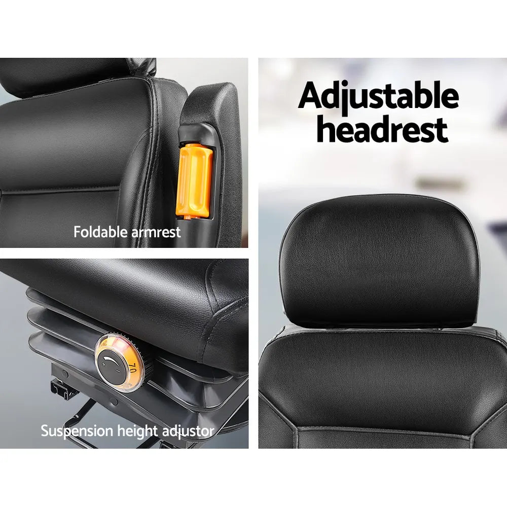 Giantz Tractor Seat Forklift Excavator Truck Universal Backrest Chair PU Leather - Image 4