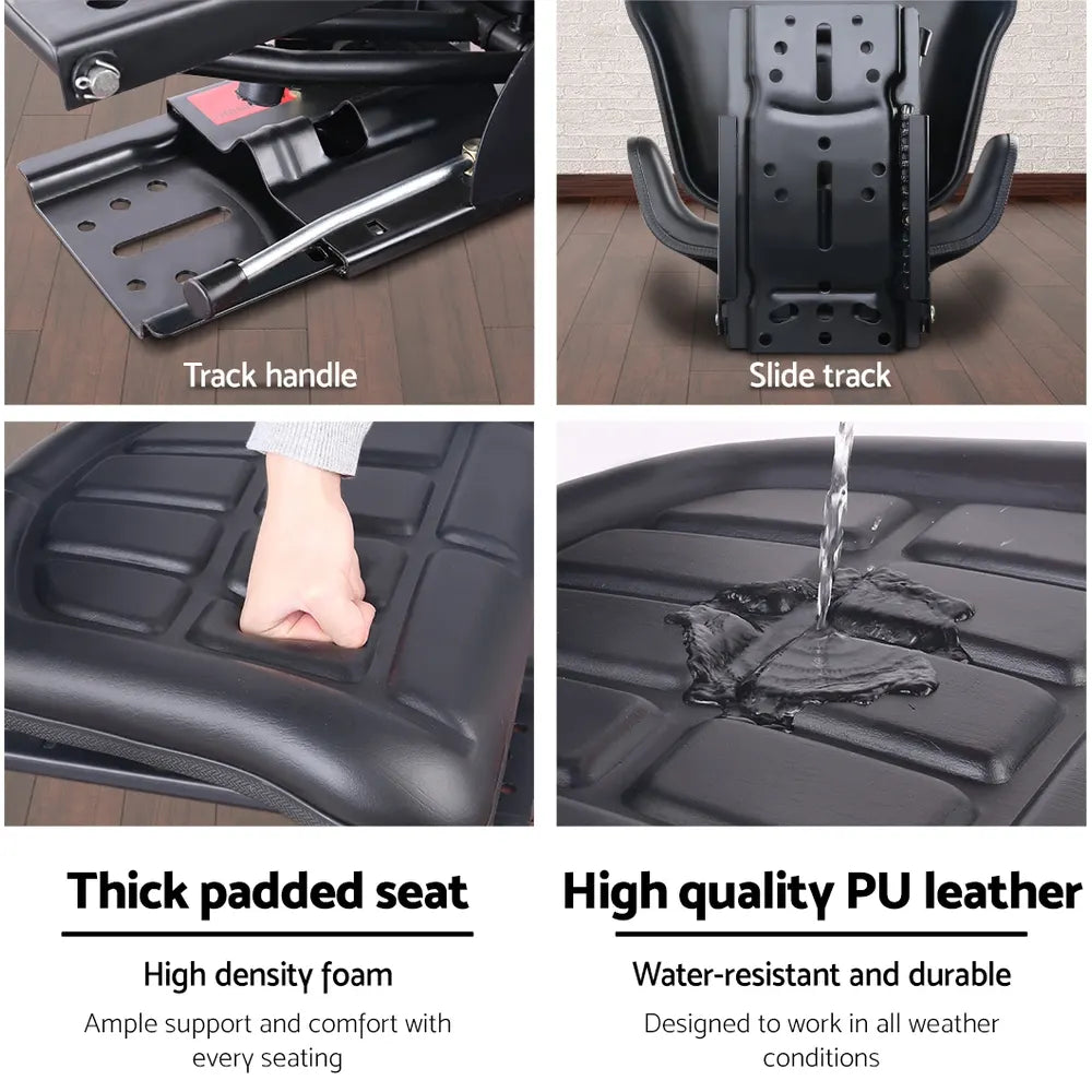 Giantz Tractor Seat Forklift Excavator Truck Universal Digger Chair PU Leather - Image 6