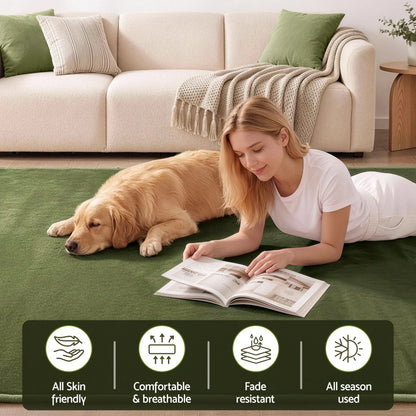 Artiss Tatami Mat Floor Mattress 3cm Thick Futon Mattresses Mellow Mat Rugs Living Room Green - Image 6