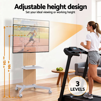 Artiss Mobile TV Floor Stand for 32-65" Mount Bracket Universal Adjustable Height with Wheels - Image 8