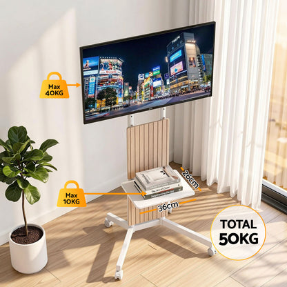 Artiss Mobile TV Floor Stand for 32-65" Mount Bracket Universal Adjustable Height with Wheels - Image 9