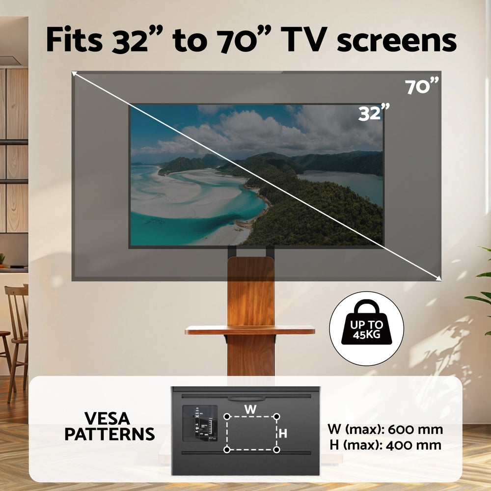 Artiss TV Stand 32-70" Wooden Tray Swivel Height Adjustable - Image 6
