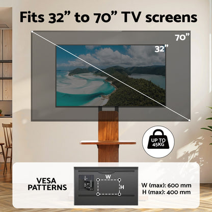 Artiss TV Stand 32-70" Wooden Tray Swivel Height Adjustable - Image 6