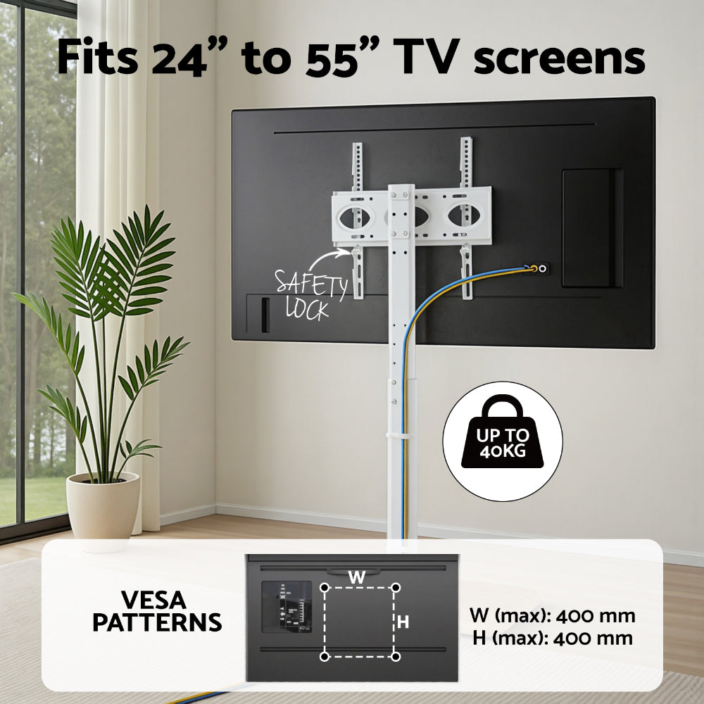 Artiss TV Stand 24-55" Swivel Height Adjustable Floor Mount for TVs - Image 6