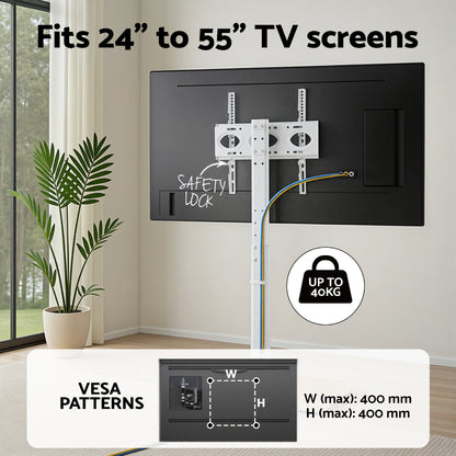 Artiss TV Stand 24-55" Swivel Height Adjustable Floor Mount for TVs - Image 6