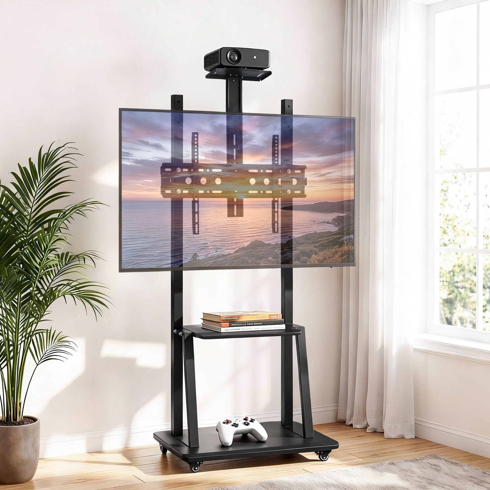 Artiss TV Stand 32-70" Universal Mobile Adjustable Height TV Stand with Wheels - Image 8