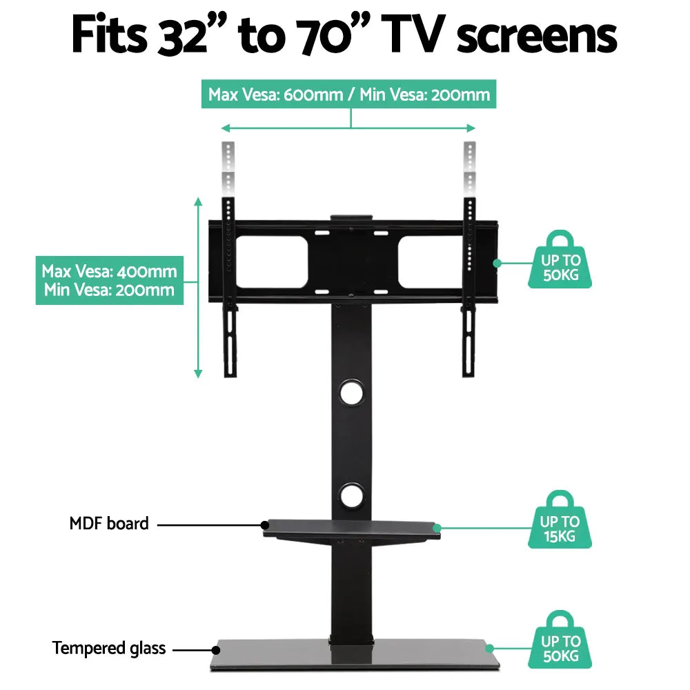 Artiss TV Stand Mount Bracket for 32"-70" LED LCD 2 Tiers Storage Floor Shelf - Image 6