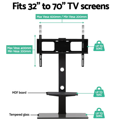 Artiss TV Stand Mount Bracket for 32"-70" LED LCD 2 Tiers Storage Floor Shelf - Image 6