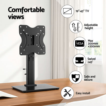 Artiss TV Stand Bracket for 19 - 43 inch TVs Table Top Desktop Universal Swivel - Image 5
