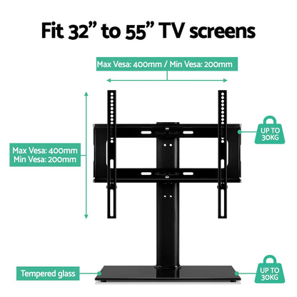 Artiss TV Stand Mount Bracket for 32"-55" LED LCD Swivel Tabletop Desktop Plasma - Image 8