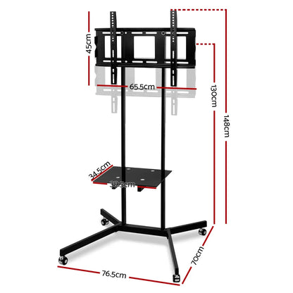 Artiss Mobile TV Stand for 32"-65" TVs Mount Bracket Portable Shelf Trolley Cart - Image 4