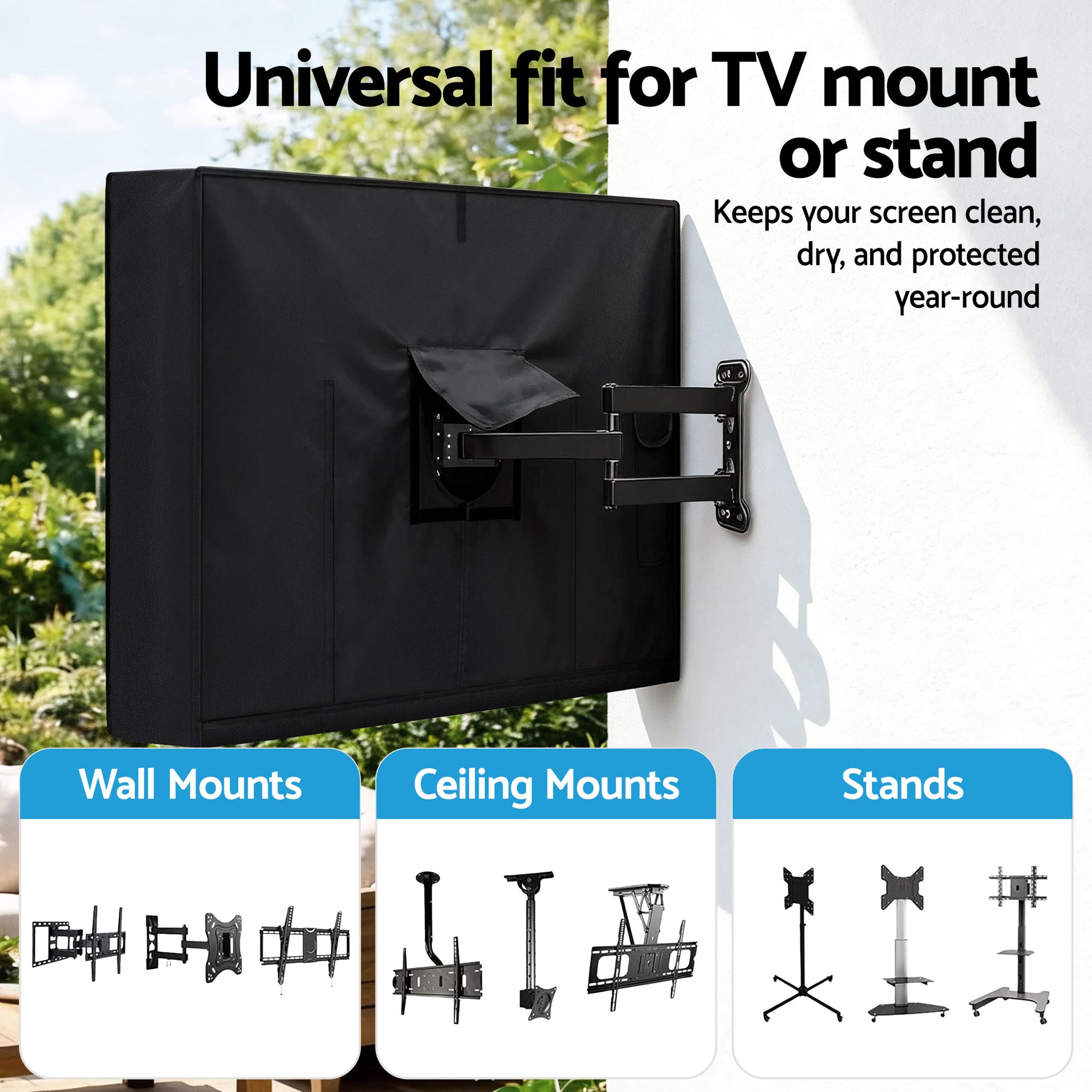 Artiss 40-43 Inch TV Cover Waterproof Outdoor Patio Flat Television Protector - Image 5
