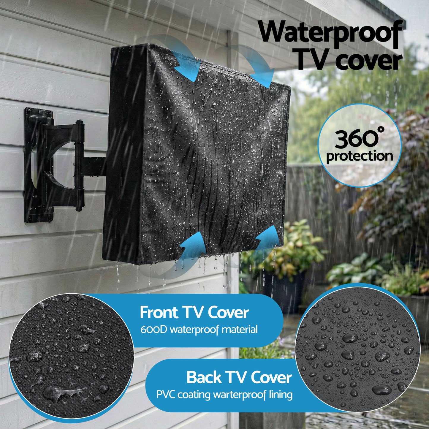 Artiss 40-43 Inch TV Cover Waterproof Outdoor Patio Flat Television Protector - Image 7