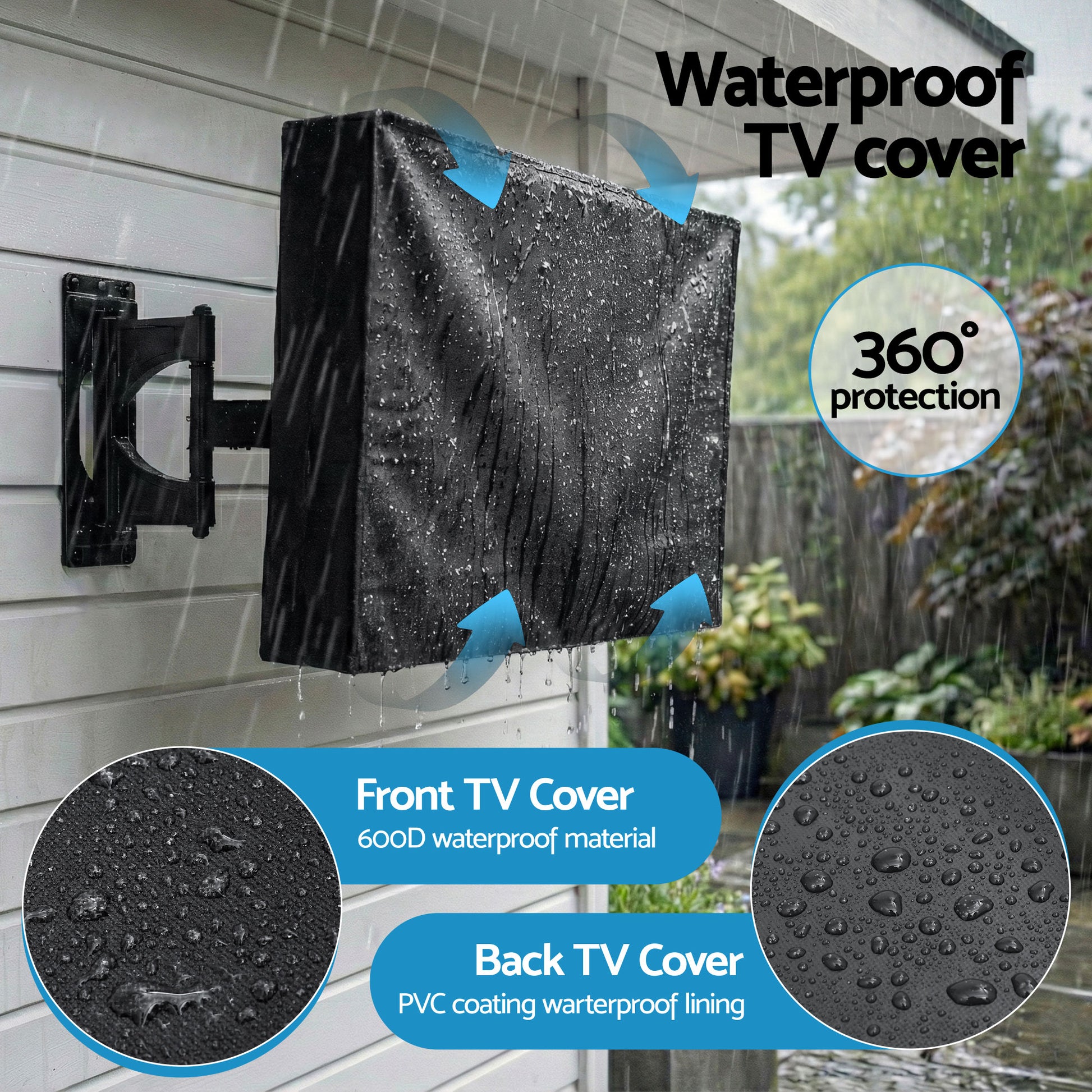 Artiss 40-43 Inch TV Cover Waterproof Outdoor Patio Flat Television Protector - Image 7