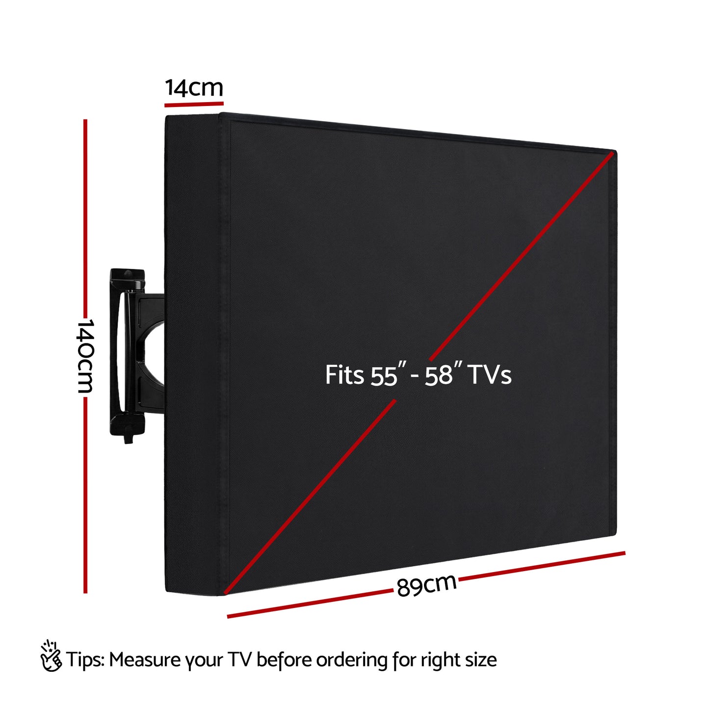 Artiss 55-58 Inch TV Cover Waterproof Outdoor Patio Flat Television Protector - Image 3