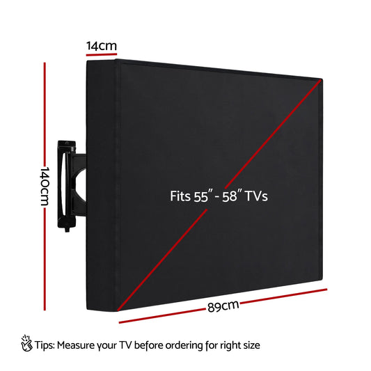 Artiss 55-58 Inch TV Cover Waterproof Outdoor Patio Flat Television Protector - Image 3