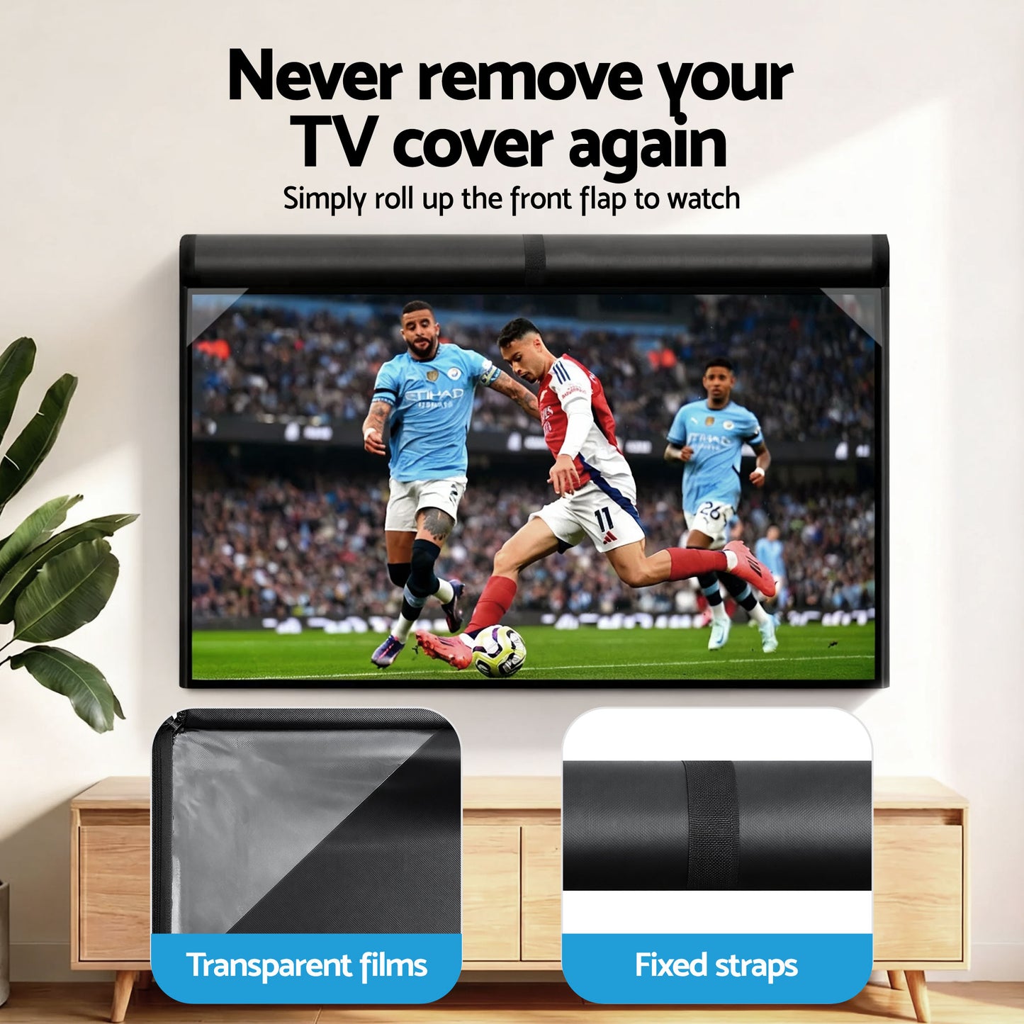 Artiss 55-58 Inch TV Cover Waterproof Outdoor Patio Flat Television Protector - Image 8