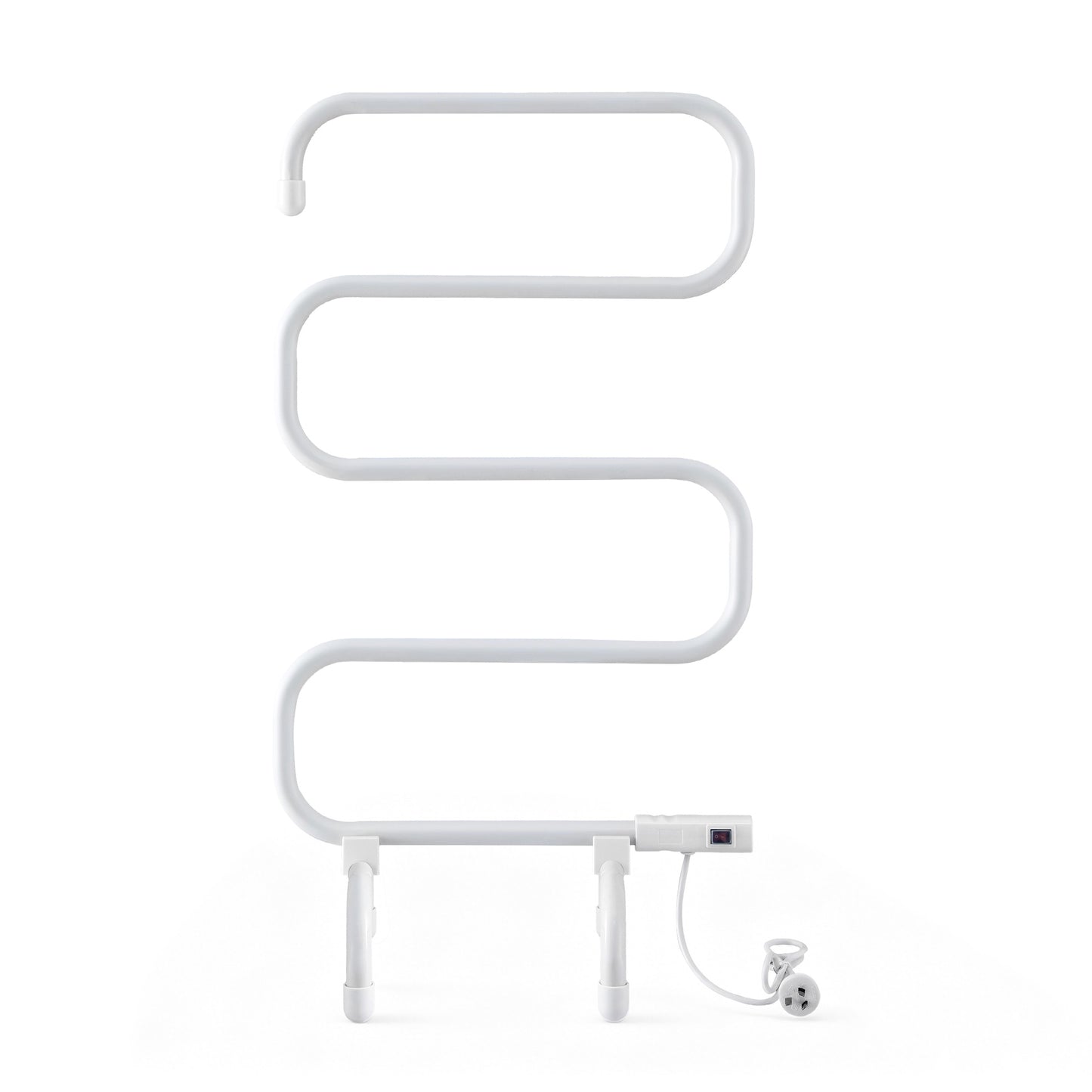 Devanti Heated Towel Rail Freestanding Wall Mounted S-Shape Electric Warmer Rack - Image 4