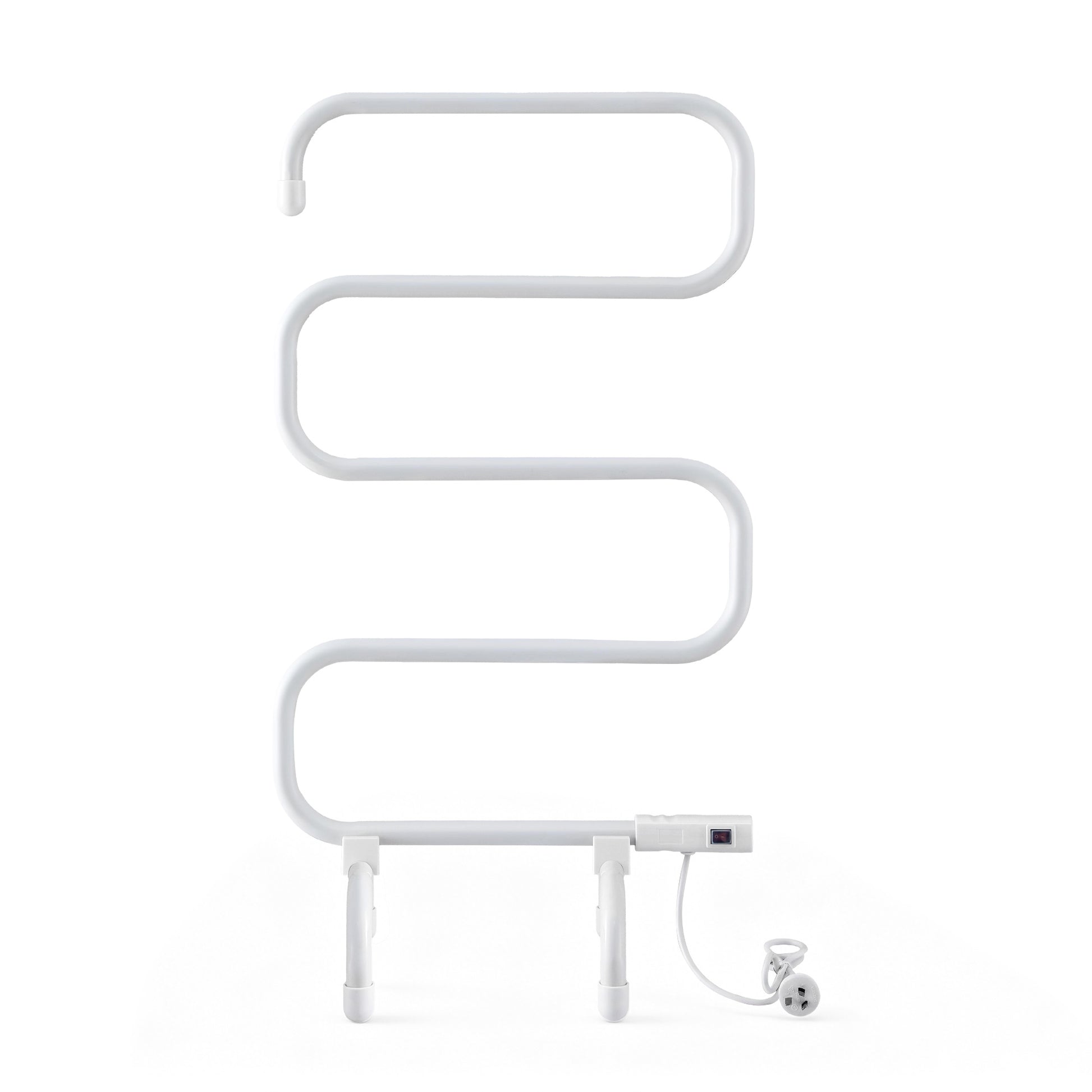Devanti Heated Towel Rail Freestanding Wall Mounted S-Shape Electric Warmer Rack - Image 4