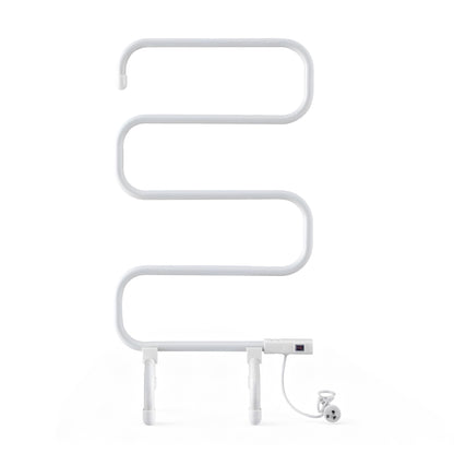 Devanti Heated Towel Rail Freestanding Wall Mounted S-Shape Electric Warmer Rack - Image 4