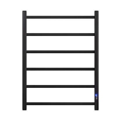 Devanti Heated Towel Rail 6 Round Bars  with Timer Electric Heater Warmer Rack - Image 3