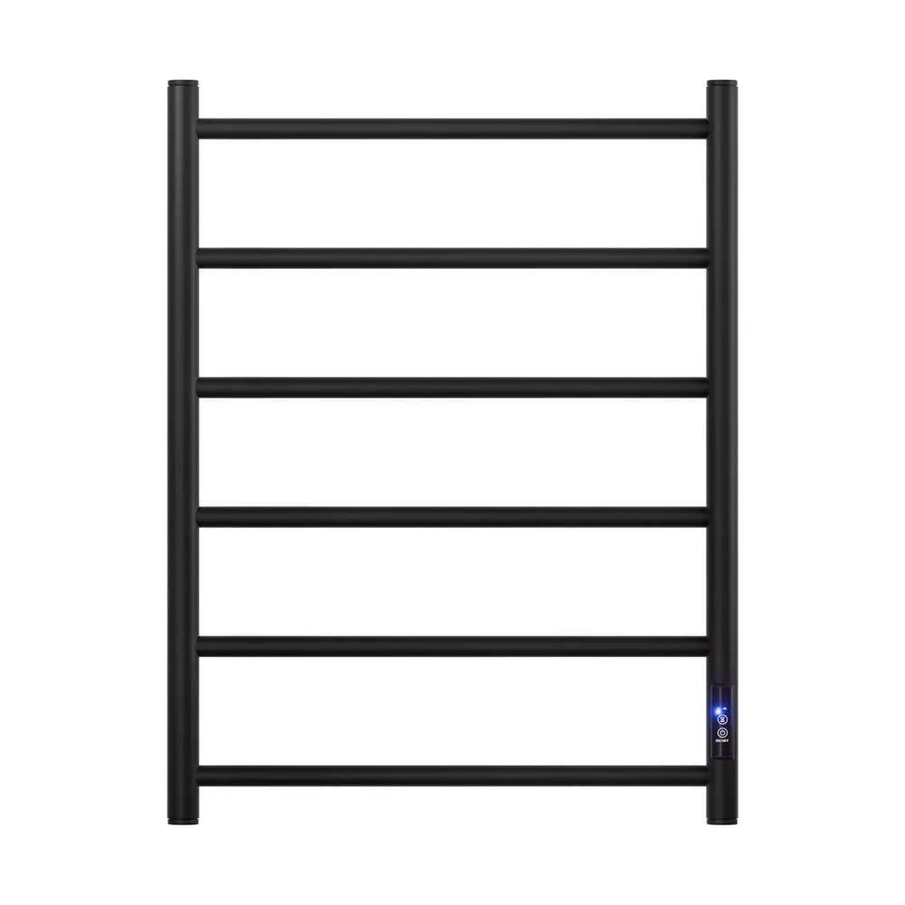 Devanti Heated Towel Rail 6 Round Bars  with Timer Electric Heater Warmer Rack - Image 3