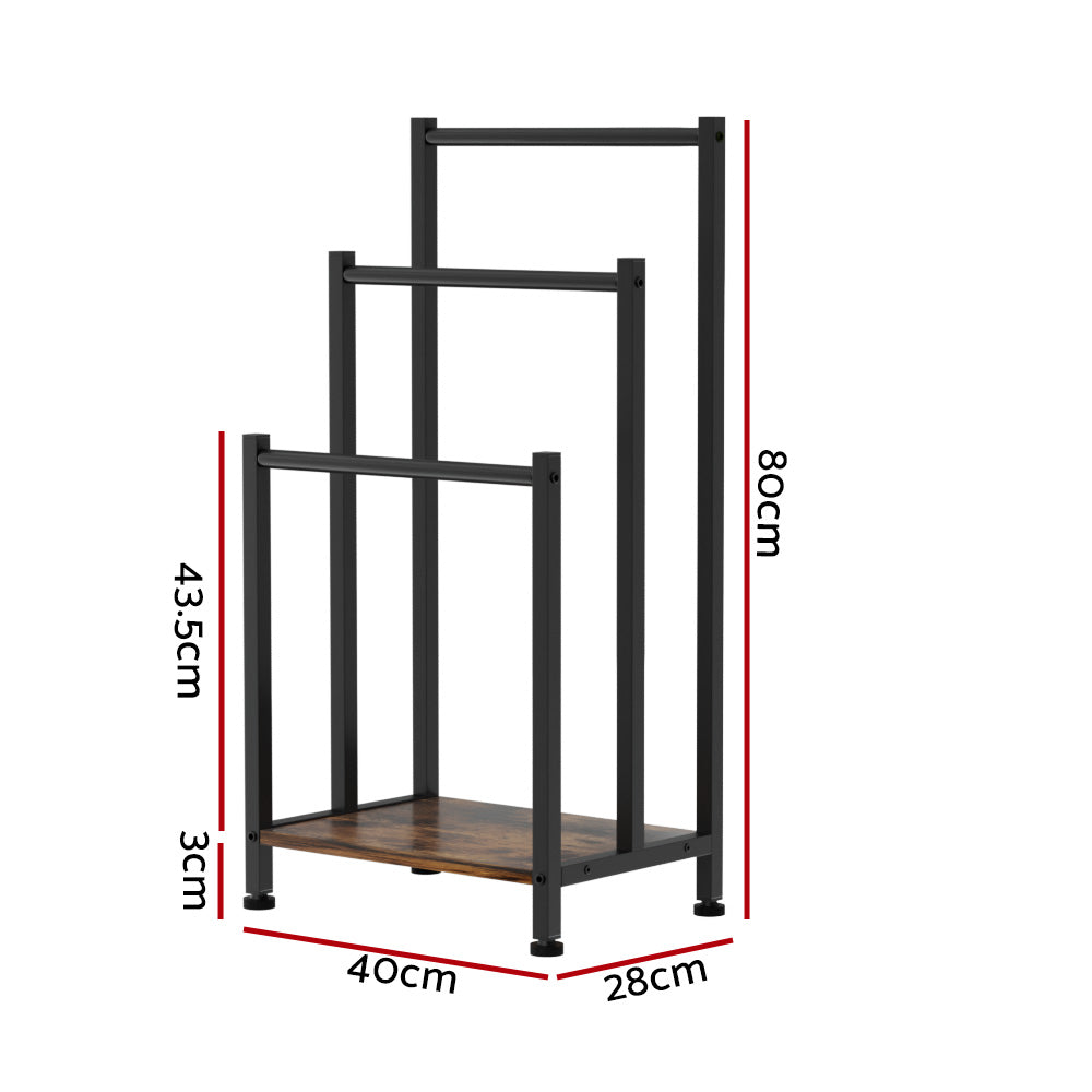 3 Tier Towel Rack Rail Freestanding Holder Bathroom Organizer Laundry Drying Bar - Image 2