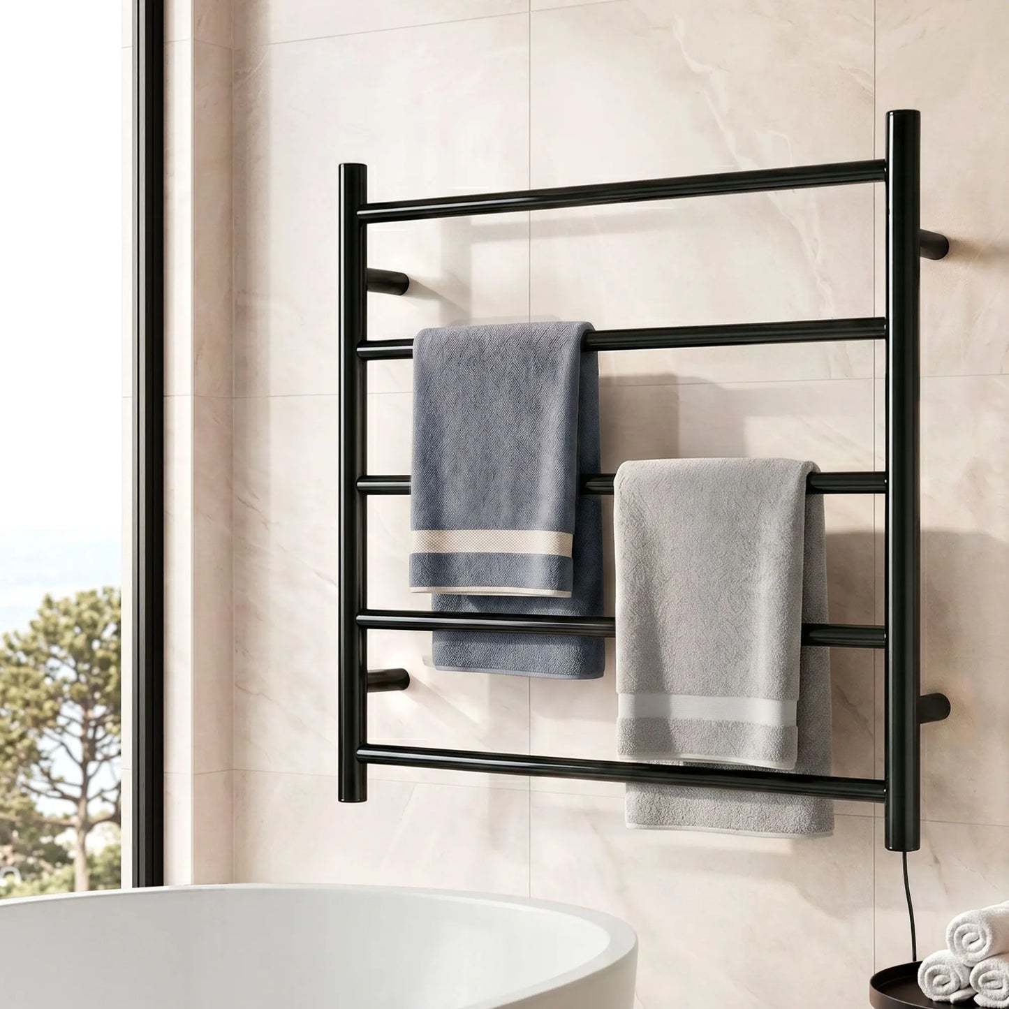 Devanti Electric Heated Towel Rail Rack 5 Bars Wall Mounted Clothes Dry Warmer - Image 7