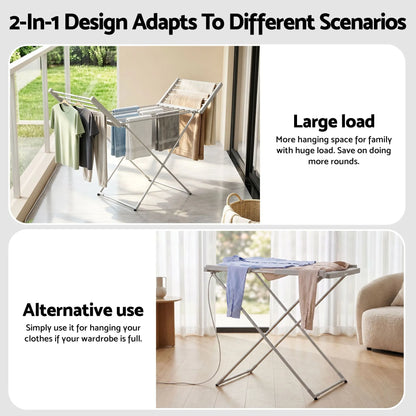 Devanti Electric Heated Towel Rail Rack 18 Bars Freestanding Clothes Dry Warmer - Image 4