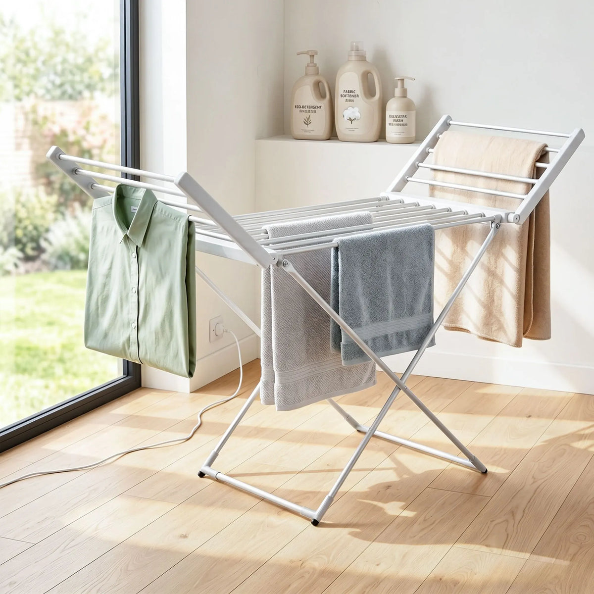 Devanti Electric Heated Towel Rail Rack 18 Bars Freestanding Clothes Dry Warmer - Image 7