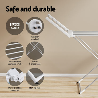 Devanti Foldable Electric Heated Towel Rail Rack with 24H Timer - Image 6