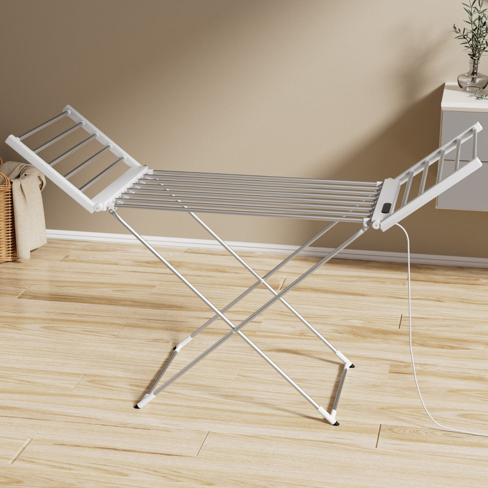 Devanti Foldable Electric Heated Towel Rail Rack with 24H Timer - Image 7