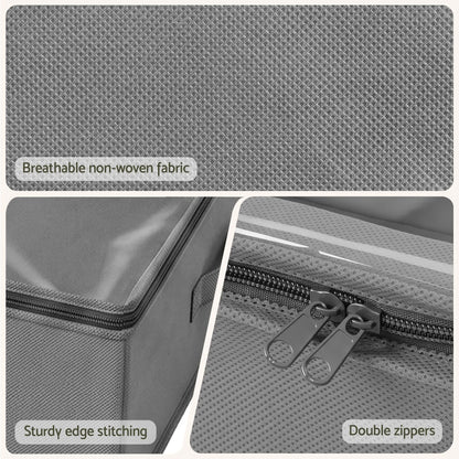 Artiss Under Bed Storage Containers X4 90L Boxes Organiser Clear Top Fabric Grey - Image 7