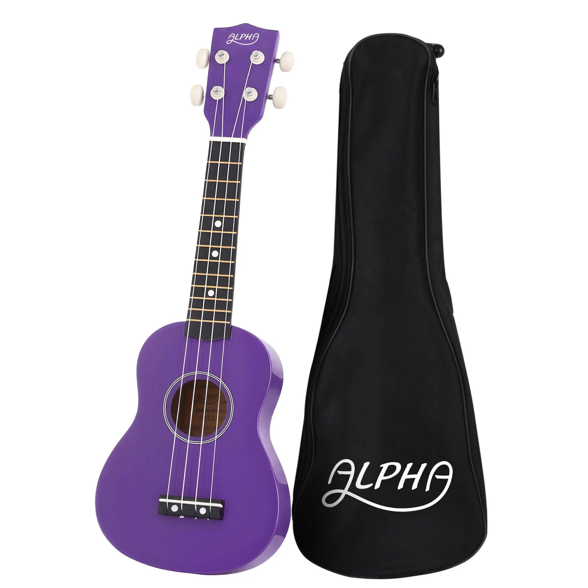 Alpha 21 Inch Ukulele Soprano Beginner Acoustic Small Guitar Kids Strings Purple - Image 2