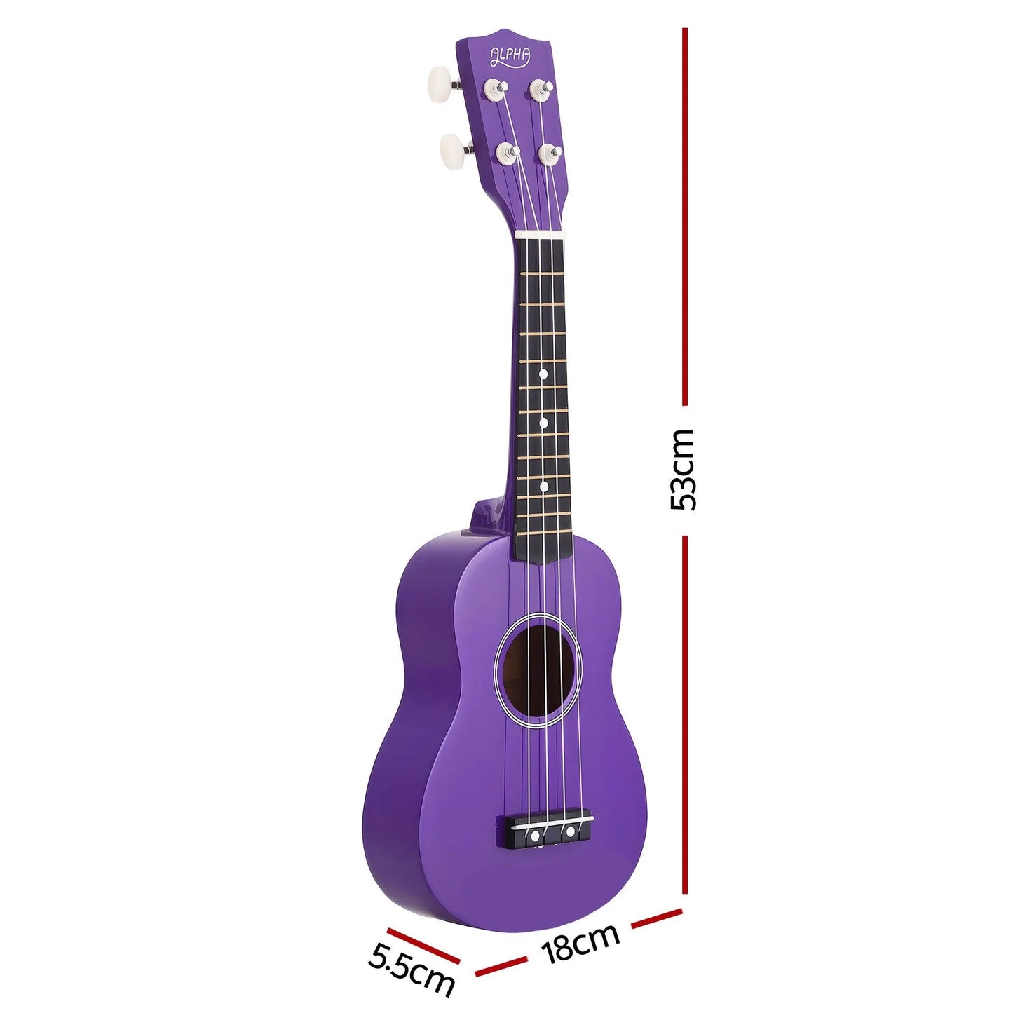 Alpha 21 Inch Ukulele Soprano Beginner Acoustic Small Guitar Kids Strings Purple - Image 3