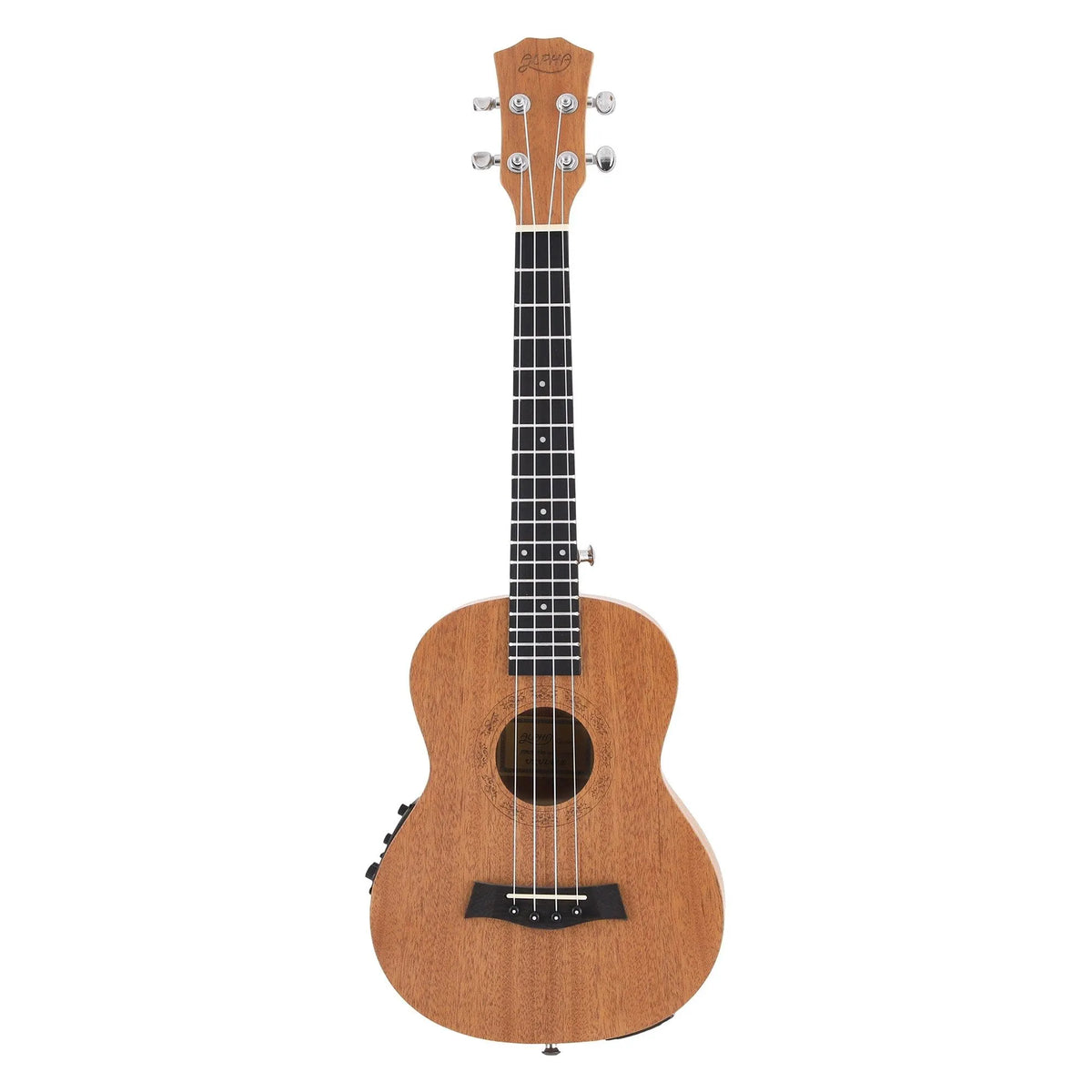 Alpha 26 Inch Solid Mahogany Tenor Ukulele Electric Acoustic EQ System Kit 18 Frets Natural - Image 4