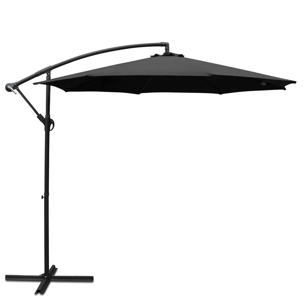 Instahut 3m Outdoor Umbrella Cantilever Beach Garden Patio Black - Image 2