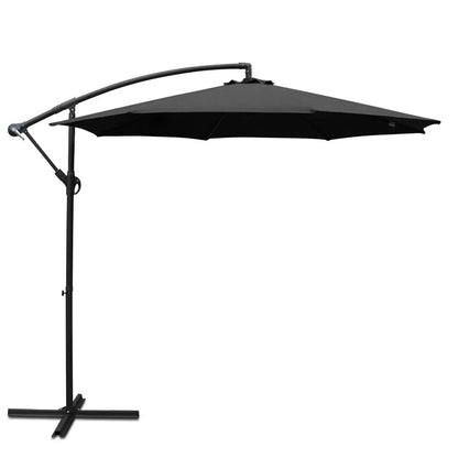 Instahut 3m Outdoor Umbrella Cantilever Beach Garden Patio Black - Image 2