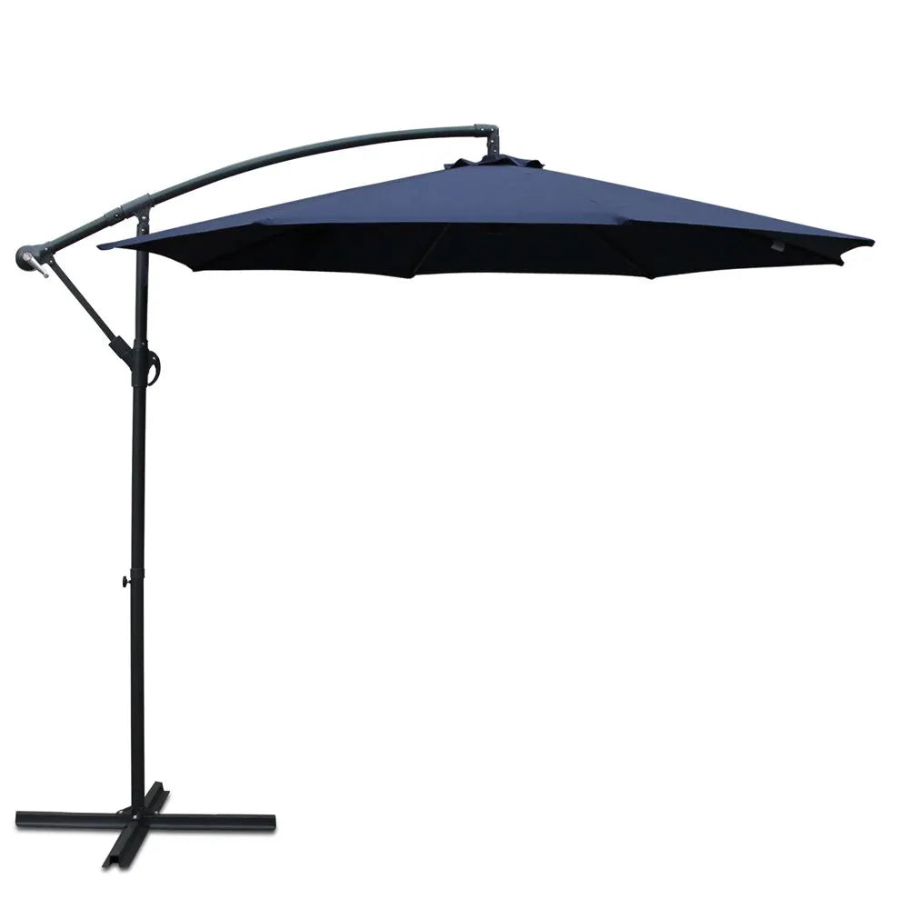 Instahut 3m Outdoor Umbrella Cantilever Beach Garden Patio Navy - Image 2