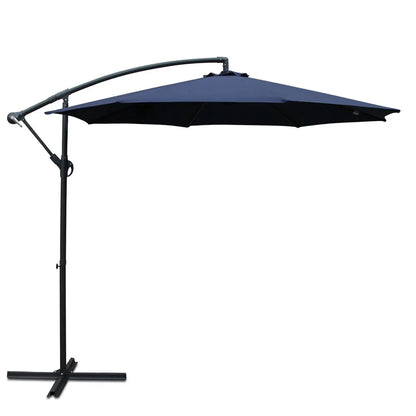 Instahut 3m Outdoor Umbrella Cantilever Beach Garden Patio Navy - Image 2