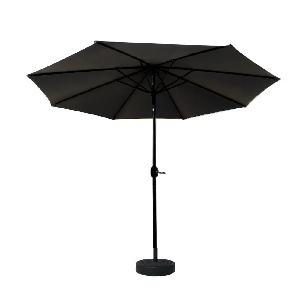 Instahut Outdoor Umbrella 2.7m Base Beach Pole Garden Tilt Sun Patio UV Black - Image 3