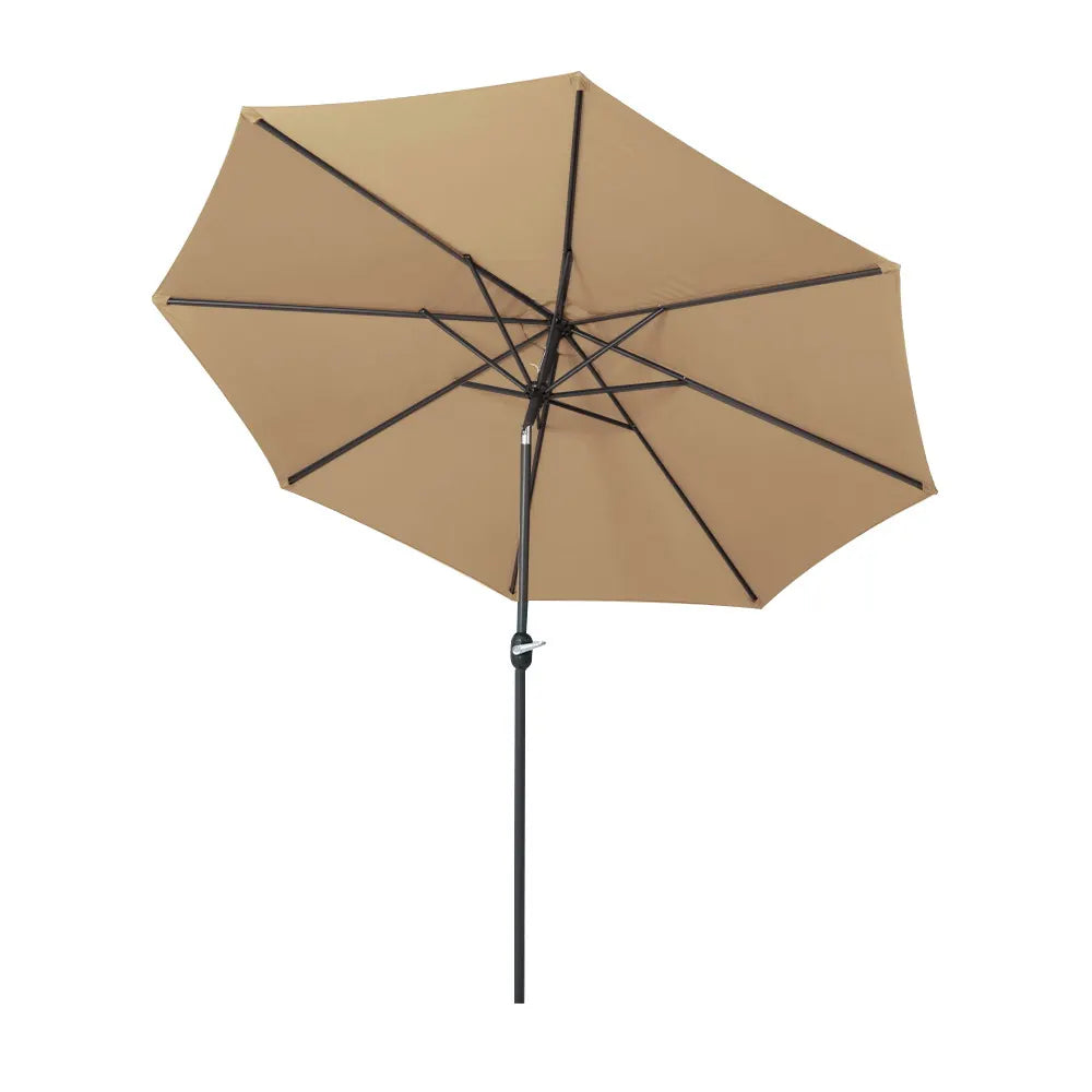 Instahut 3m Outdoor Umbrella Beach Pole Garden Patio Tilt Beige - Image 3