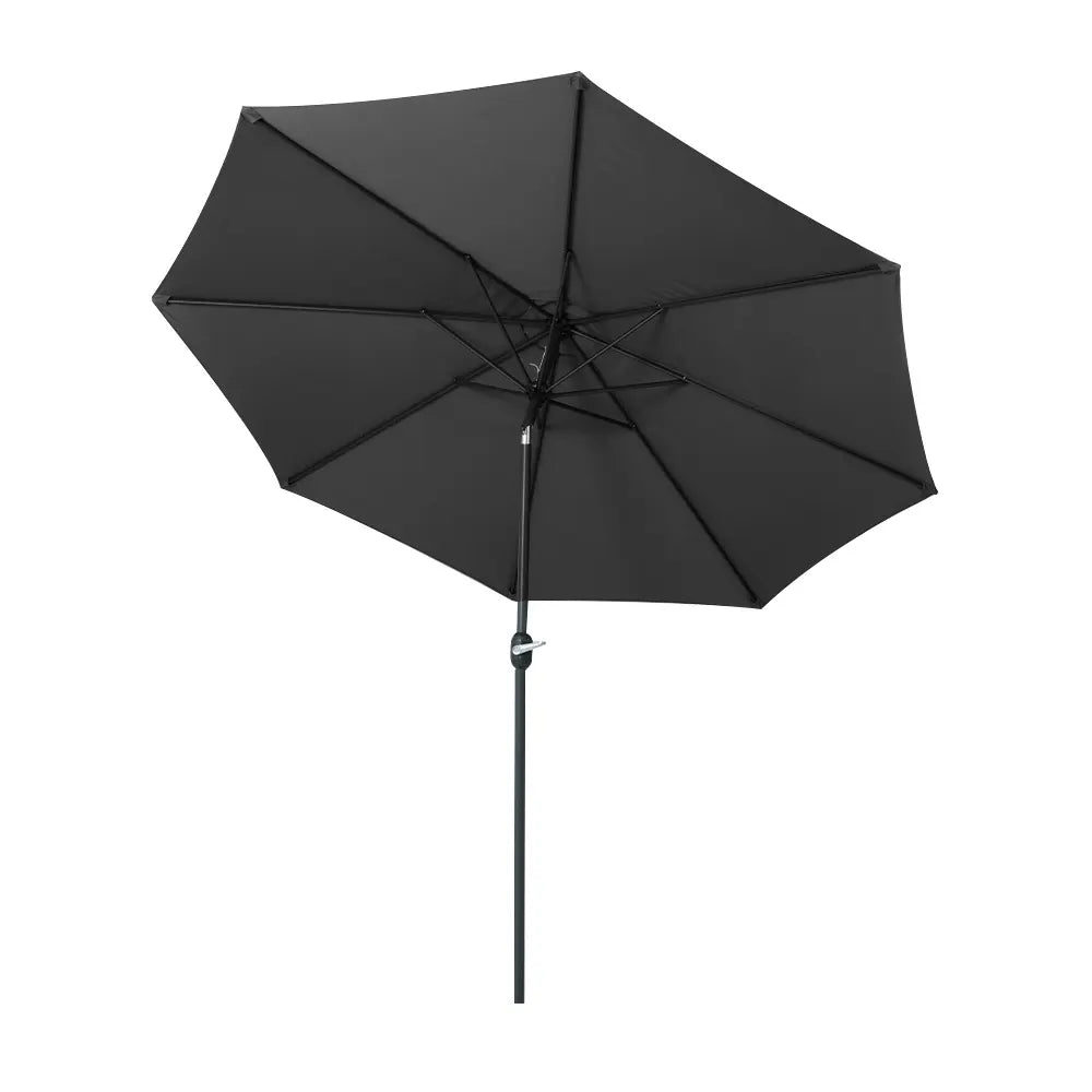 Instahut 3m Outdoor Umbrella Beach Pole Garden Patio Tilt Black - Image 3