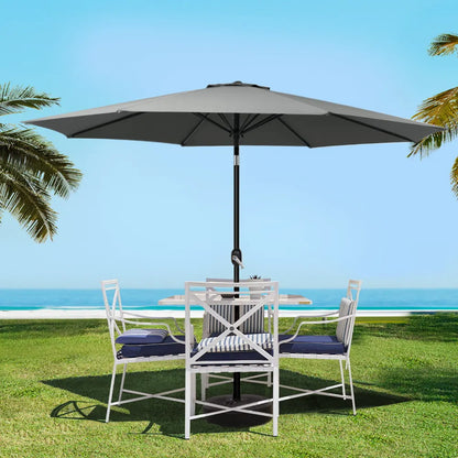 Instahut 3m Outdoor Umbrella Beach Pole Garden Patio Tilt Charcoal - Image 8