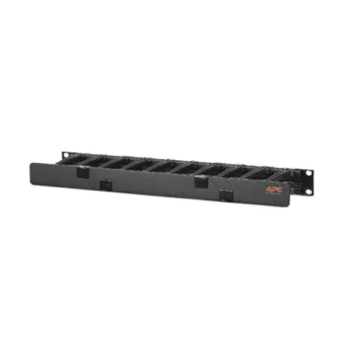 APC NetShelter Cable Management, Horizontal Cable Manager, 1U, Single Side with Cover, Black, 483...