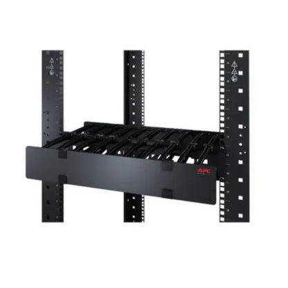 APC NetShelter Cable Management, Horizontal Cable Manager, 1U, Single Side with Cover, Black, 483... - Image 3