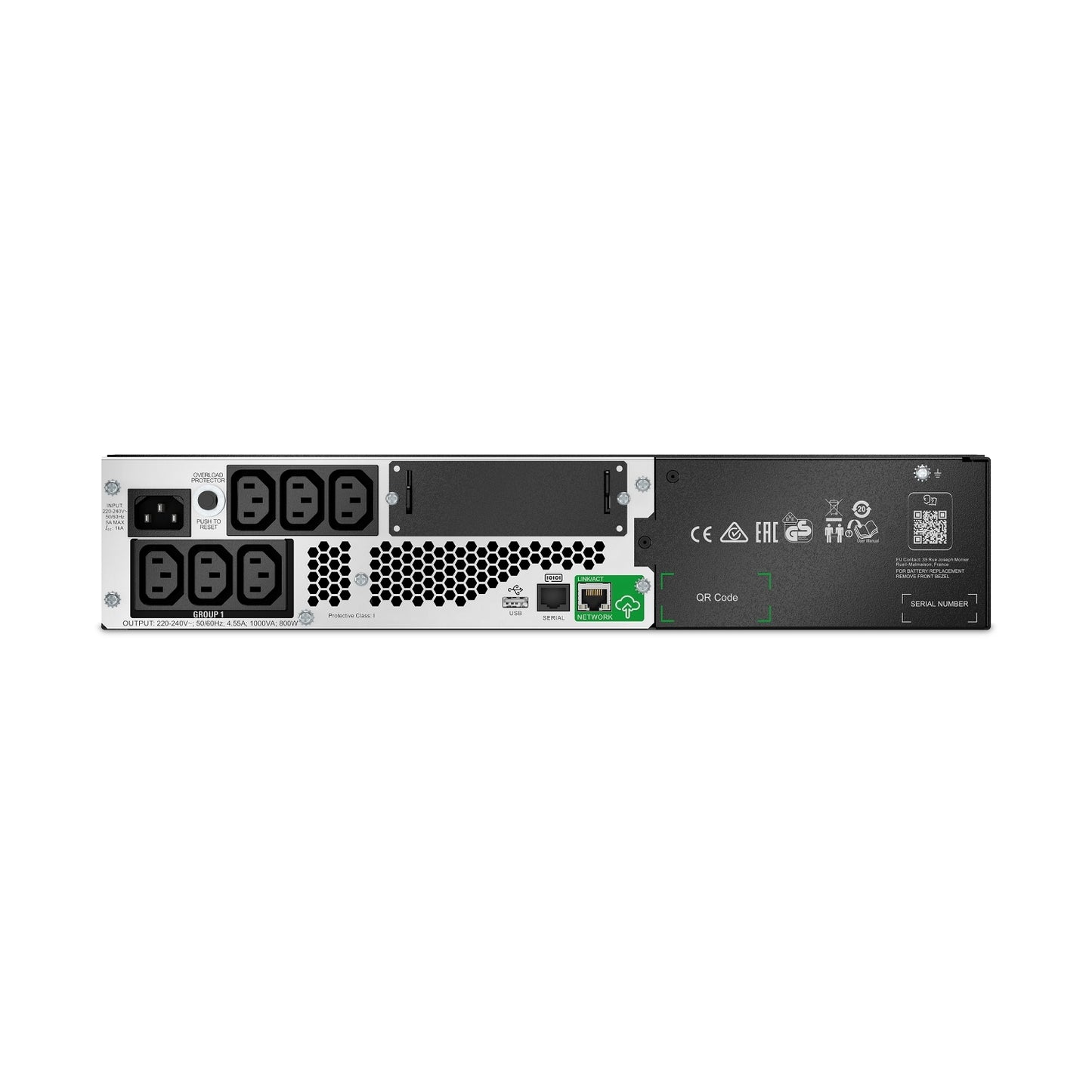 APC Smart-UPS 1000VA/800W Line Interactive UPS, 2U Rackmount,230V/10A Input,6x IEC C13 Outlets, L... - Image 3