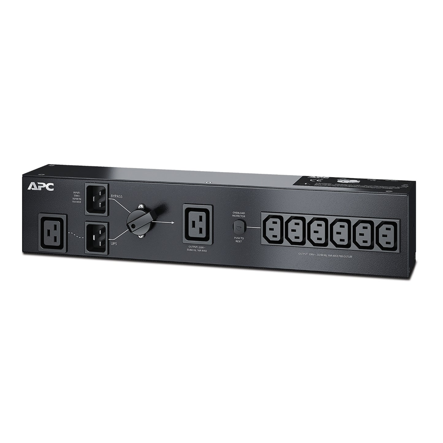APC Service Bypass PDU, 2U, 3000VA Load Capacity, 230V/16A Input, 1x IEC C19  6x IEC C13 Outlets...