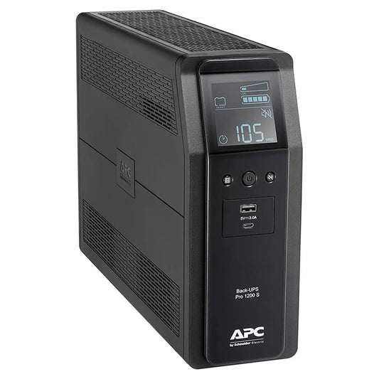APC Back-UPS Pro 1200VA/720W Line Interactive UPS, Tower, 230V/10A Input, 8x IEC C13 Outlets, Lea...