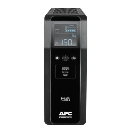 APC Back-UPS Pro 1600VA/960W Line Interactive UPS, Tower, 230V/10A Input, 8x IEC C13 Outlets, Lead Acid Battery, USB Type A + C Ports, LCD